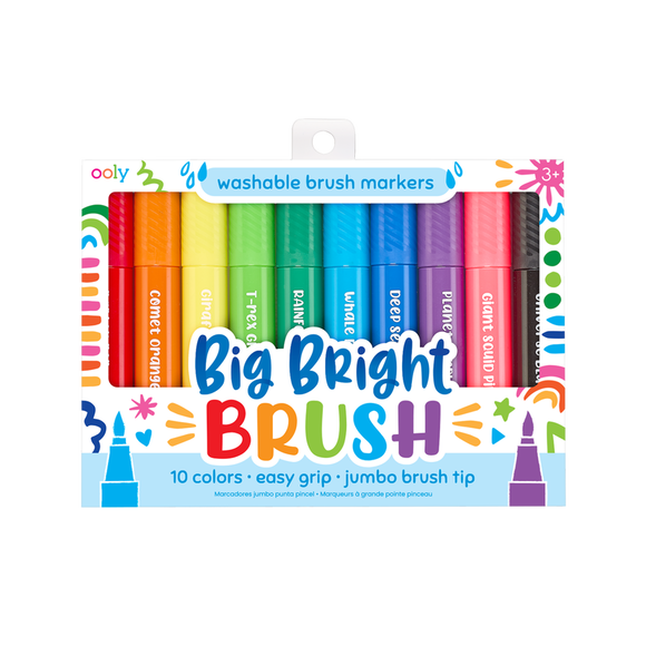 OOLY Big Bright Brush Washable Markers - Set of 10
