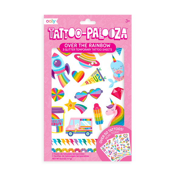 OOLY Tattoo-Palooza Temporary Tattoos - Over the Rainbow - 3 sheets