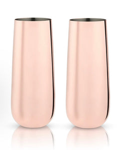 Viski Copper Stemless Champagne Flutes