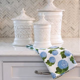 WH Hostess Cotton Tea Towel | Hydrangeas Pattern